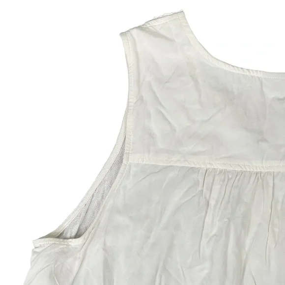 Torrid Top 2X Crochet Detail Lace Up Tank White Tassel Tie Flowy Sleeveless - Picture 7 of 12